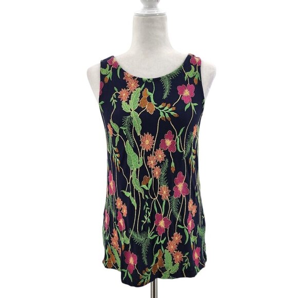 Anthropologie Meadow Rue Cartagena Top Embroidered Floral Tank Top Womens Small - Picture 2 of 9